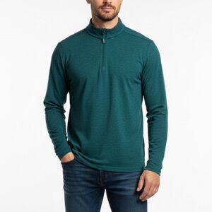 ATHLETIC WORKS Mock Neck Quarter Zip Pullover, Men’s XL, Teal